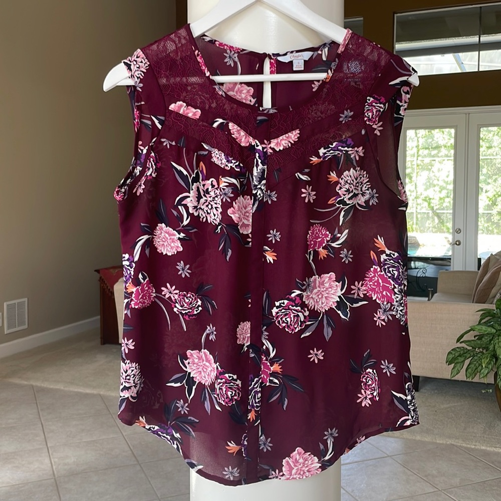 Candies, womens blouse, top, floral, size small